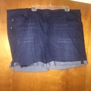 Celebrity pink denim shorts plus size 24